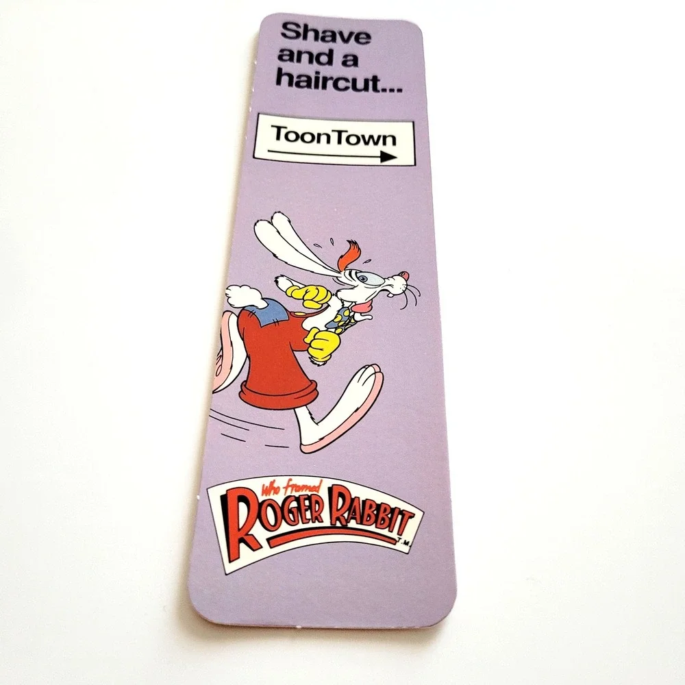 Vintage 80s Roger Rabbit Bookmark ToonTown haircut, 1987 Disney One Stop 26-0080